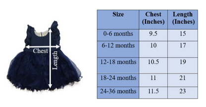 Baby Girls Frock Dress Cute Design Navy blue color